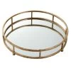 Gold Mirrored Round Metal Tray, 14" 2 Gold Mirrored Round Metal Tray, 14" -Home Decor Shop gold mirrored round metal tray 14
