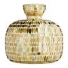 Gold Mosaic Glass Vase, 8.5" 2 Gold Mosaic Glass Vase, 8.5" -Home Decor Shop gold mosaic glass vase 8.5
