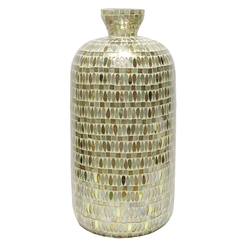 Gold Mosaic Vase, 18" 3 Gold Mosaic Vase, 18"