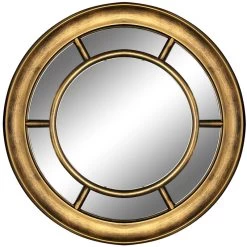 Gold Tabbed Brushed Wall Mirror, 16"