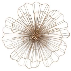 Gold Wire Flower Wall Decor, 20"