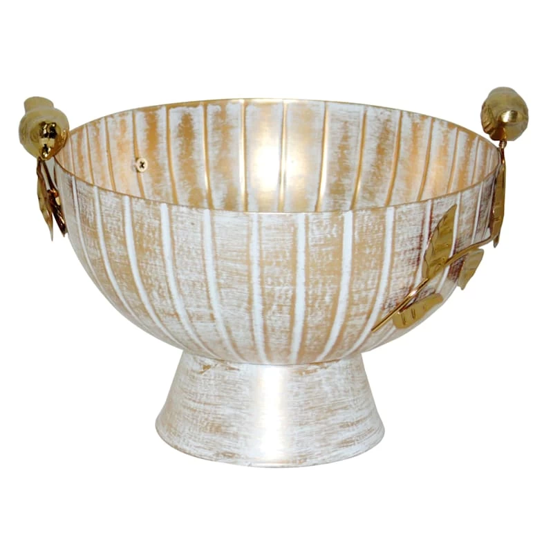 Grace Mitchell Gold Bowl With Iron Leaves & Caste Bird 4 Grace Mitchell Gold Bowl With Iron Leaves & Caste Bird - Image 2