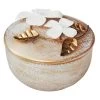 Grace Mitchell Gold Brushed Iron Box With Flower Bunch -Home Decor Shop grace mitchell gold brushed iron box with flower bunch