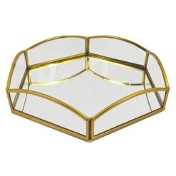 Grace Mitchell Gold Edge Mirror Tray, 10"