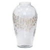 Grace Mitchell Gold Floral Etched Glass Vase, 15" -Home Decor Shop grace mitchell gold floral etched glass vase 15