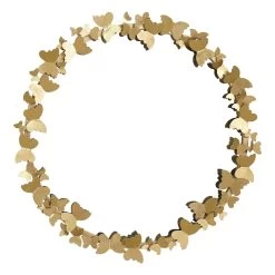 Grace Mitchell Gold Metal Butterfly Framed Round Wall Mirror, 22"