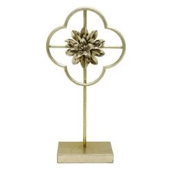 Grace Mitchell Gold Metal Quatrefoil Stand, 16"