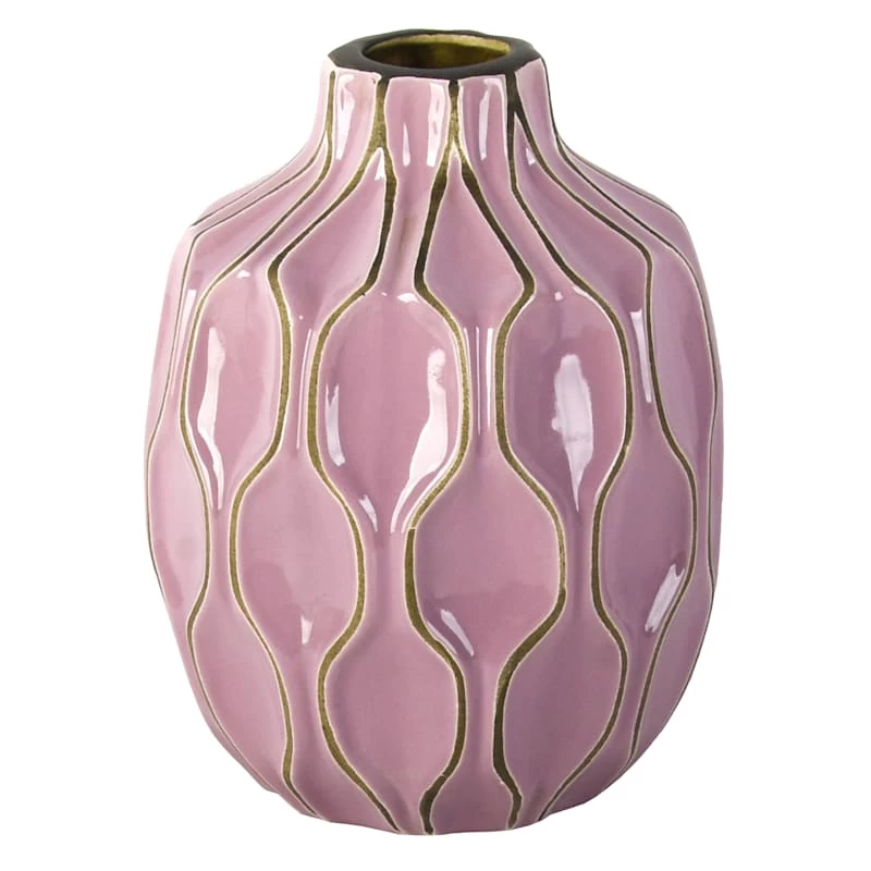 Grace Mitchell Katherine Purple Ceramic Vase, 8" 3 Grace Mitchell Katherine Purple Ceramic Vase, 8"