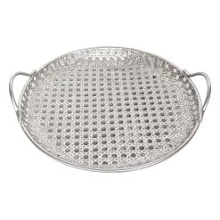 Grace Mitchell Round Woven Metal Tray, 18"