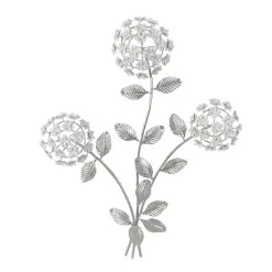 Grace Mitchell Silver Metal Flower Wall Art, 19x24
