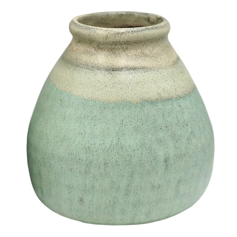Green Ceramic Vase, 7" 3 Green Ceramic Vase, 7"