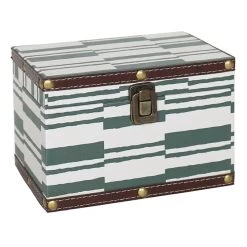 Green & White Wood Box Decor, 8x5