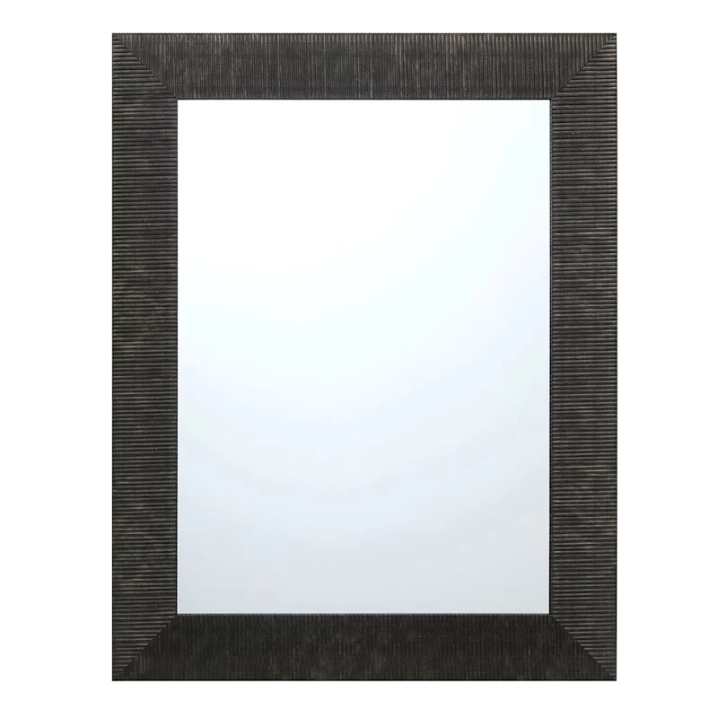 Grey Framed Ornate Wall Mirror, 22x28 3 Grey Framed Ornate Wall Mirror, 22x28