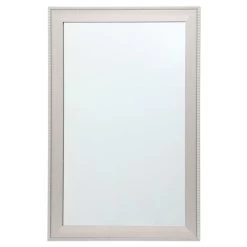 Grey Striped Trim Framed Wall Mirror, 24x36