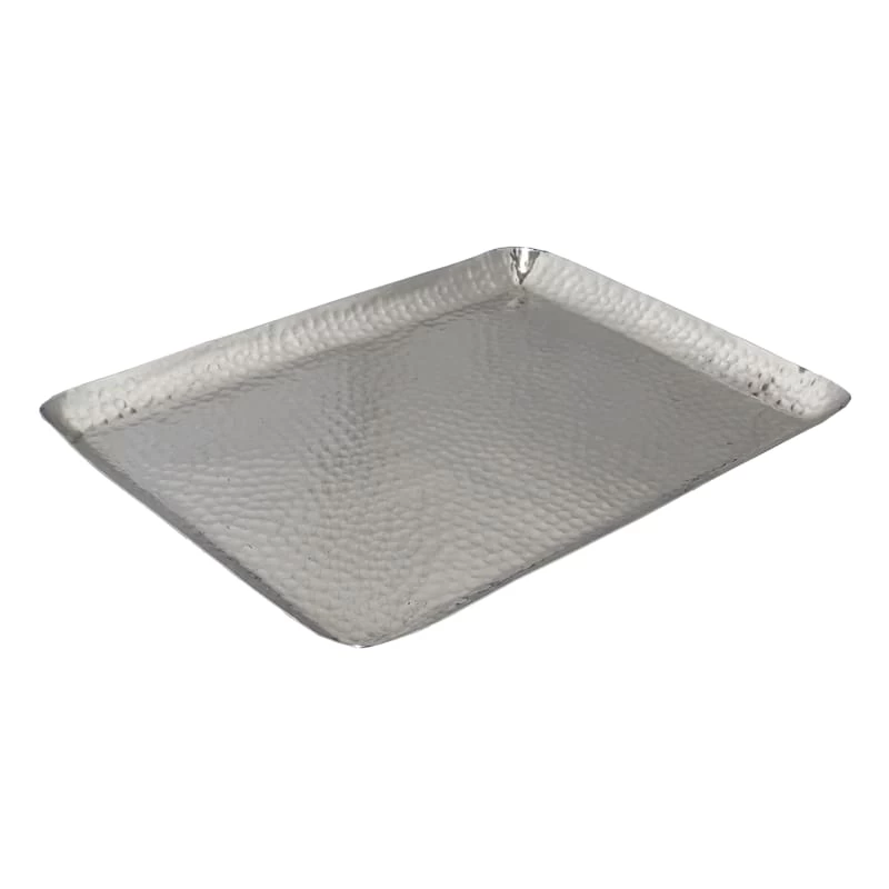 Hammered Aluminum Decorative Tray, 14x10 3 Hammered Aluminum Decorative Tray, 14x10