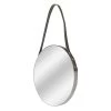 Hanging Round Wall Mirror With Leather Strap, 20" 2 Hanging Round Wall Mirror With Leather Strap, 20" -Home Decor Shop hanging round wall mirror with leather strap 20