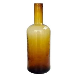 Honeybloom Amber Bottle Flower Vase, 8"