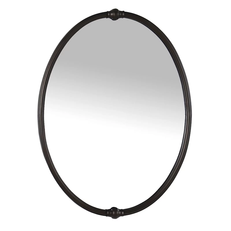 Honeybloom Black Oval Metal Wall Mirror, 20x28 3 Honeybloom Black Oval Metal Wall Mirror, 20x28