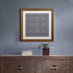 Honeybloom Glass Framed Blue & White Abstract Tile Print Wall Art, 27" -Home Decor Shop honeybloom glass framed blue white abstract tile print wall art 27 2