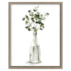 Honeybloom Glass Framed Floral Print Wall Art, 17x21