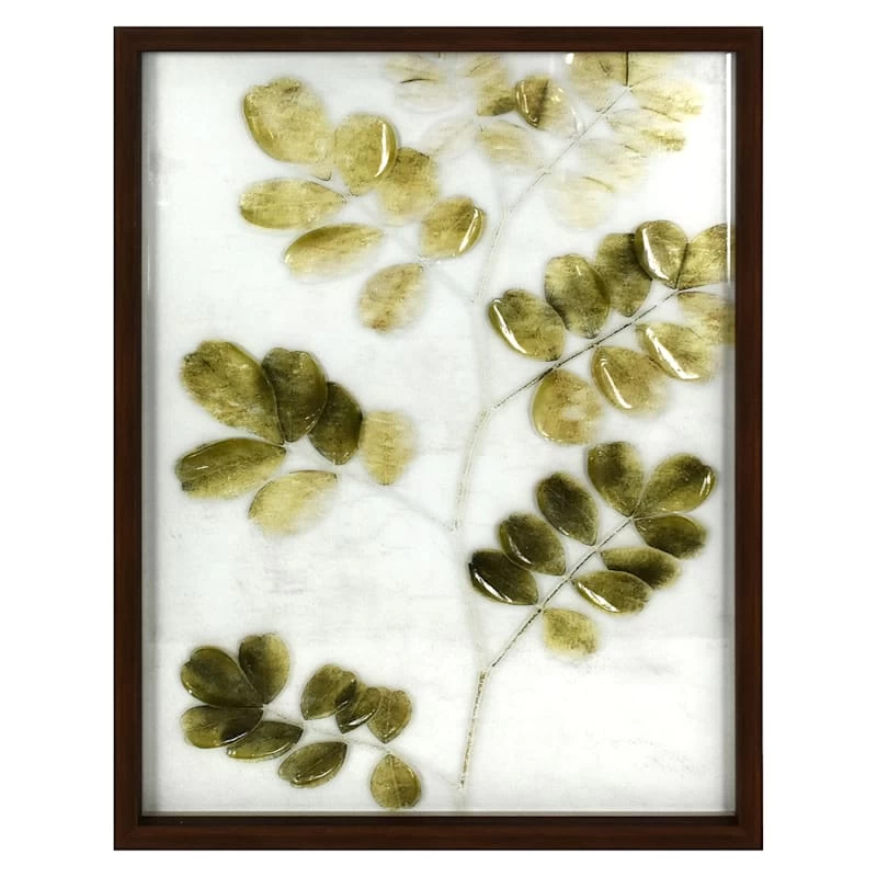 Honeybloom Glass Framed Natural & Green Stone Leaves Botanical Wall Art, 16x20 3 Honeybloom Glass Framed Natural & Green Stone Leaves Botanical Wall Art, 16x20