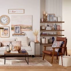 Honeybloom Ivory & Blue Striped Decorative Box, 6x5