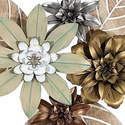 Honeybloom Metal & Wood Floral Wall Plaque, 23" -Home Decor Shop honeybloom metal wood floral wall plaque 23 1