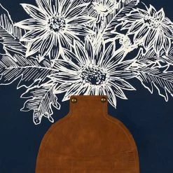 Honeybloom Navy Floral Framed Wall Art, 20x21 -Home Decor Shop honeybloom navy floral framed wall art 20x21 2