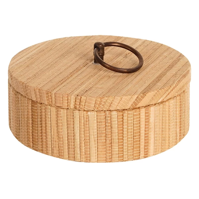 Honeybloom Round Brown Woven Box, 6" 3 Honeybloom Round Brown Woven Box, 6"