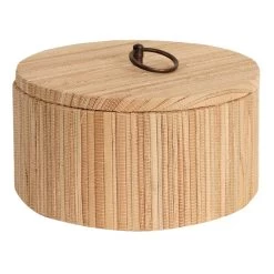 Honeybloom Round Brown Woven Box, 8"