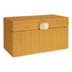 Honeybloom Yellow Seagrass Woven Box, 13"