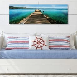 Hues Of Blue Canvas Wall Art, 36x12 5 Hues Of Blue Canvas Wall Art, 36x12 -Home Decor Shop hues of blue canvas wall art 36x12 2