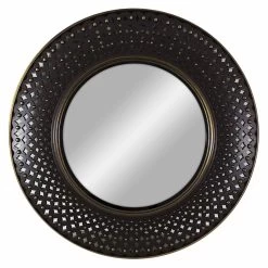Interlocked Circle Overlay Round Wall Mirror, 16"