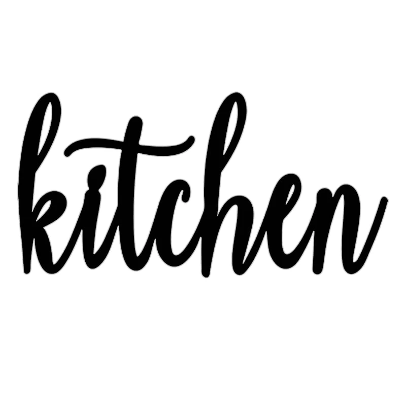Kitchen Black Metal Wall Sign, 10x20 3 Kitchen Black Metal Wall Sign, 10x20
