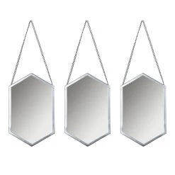 Laila Ali 3-Piece Hanging Hexagon Wall Mirror Set, 7x12
