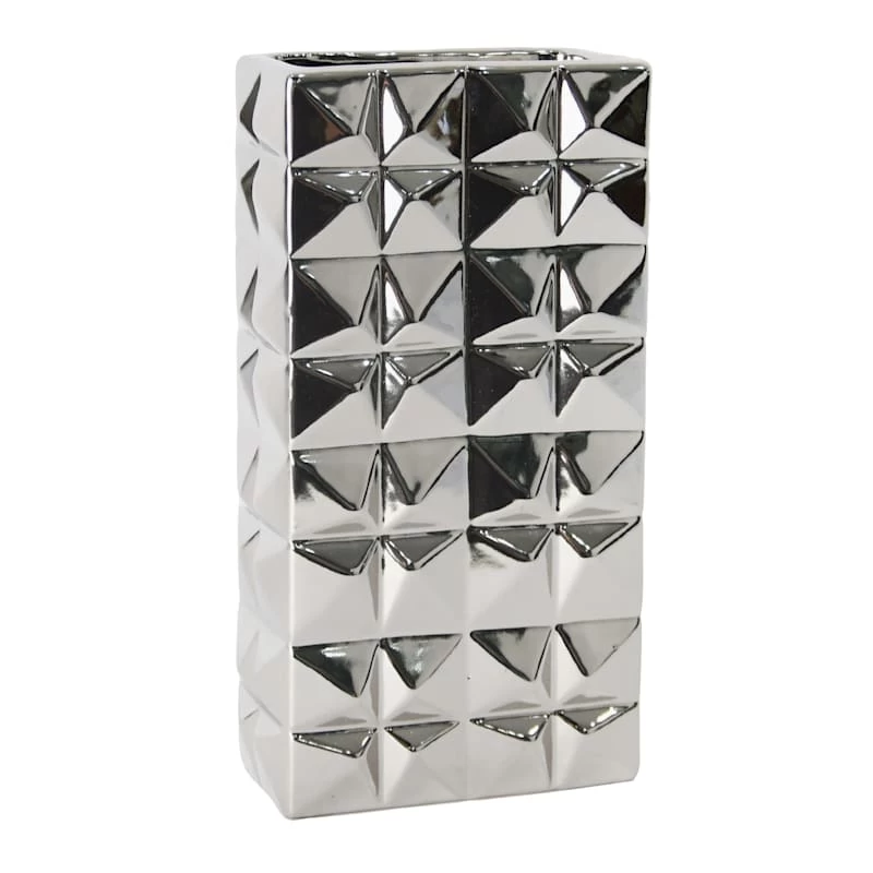 Laila Ali 9In Silver Ceramic Vase 3 Laila Ali 9In Silver Ceramic Vase