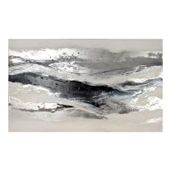 Laila Ali Blue & Silver Abstract Canvas Wall Art, 60x36