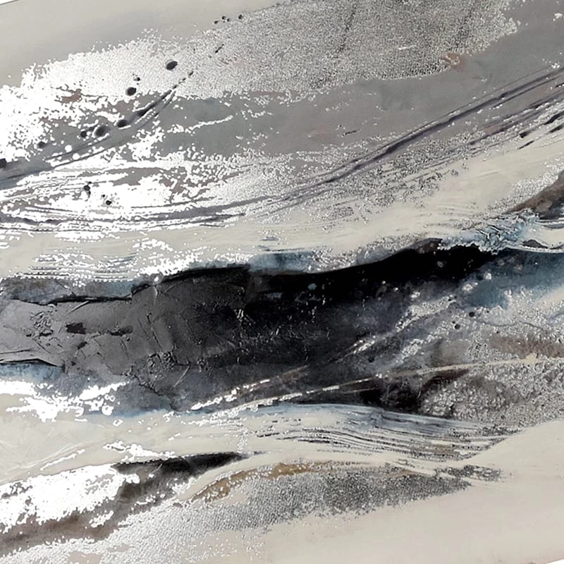 Laila Ali Blue & Silver Abstract Canvas Wall Art, 60x36 5 Laila Ali Blue & Silver Abstract Canvas Wall Art, 60x36 - Image 3