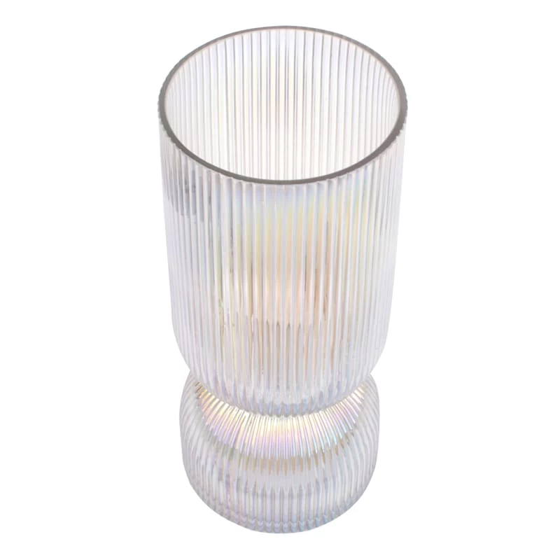 Laila Ali Iridescent Fluted Glass Vase, 10" 4 Laila Ali Iridescent Fluted Glass Vase, 10" - Image 2