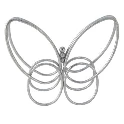 Laila Ali Silver Metal Butterfly Decor, 9"