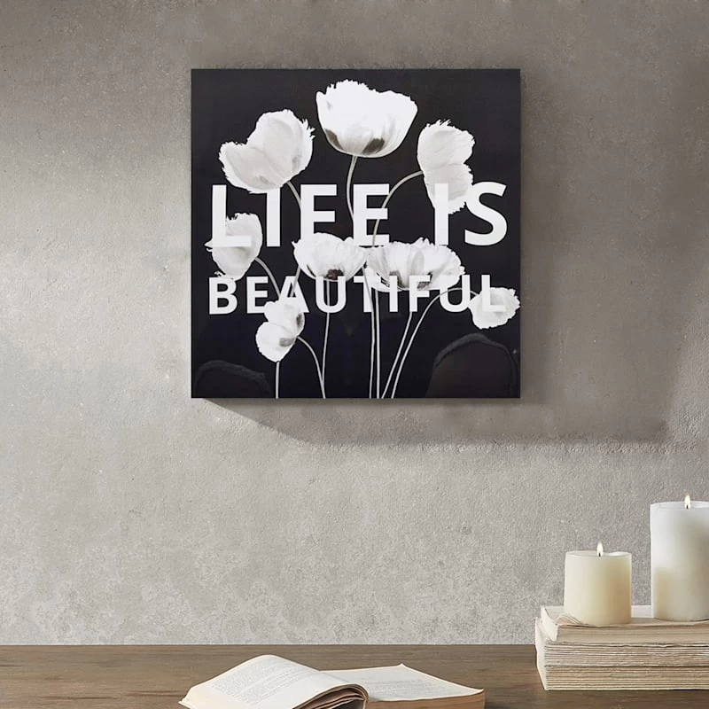 Life Is Beautiful Canvas Wall Art, 16" 4 Life Is Beautiful Canvas Wall Art, 16" - Image 2