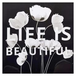 Life Is Beautiful Canvas Wall Art, 16"