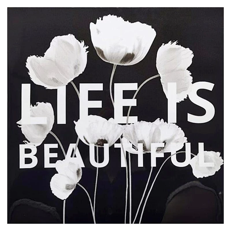 Life Is Beautiful Canvas Wall Art, 16" 3 Life Is Beautiful Canvas Wall Art, 16"
