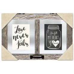 Love Never Fails Grey Float Frame, 19x12.5