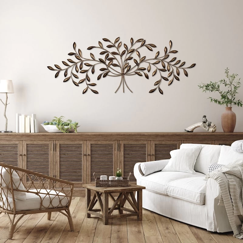 Metal Botanical Branch Wall Decor, 42x16 4 Metal Botanical Branch Wall Decor, 42x16 - Image 2