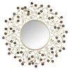 Metal Floral Framed Wall Mirror, 26" 1 Metal Floral Framed Wall Mirror, 26" -Home Decor Shop metal floral framed wall mirror 26