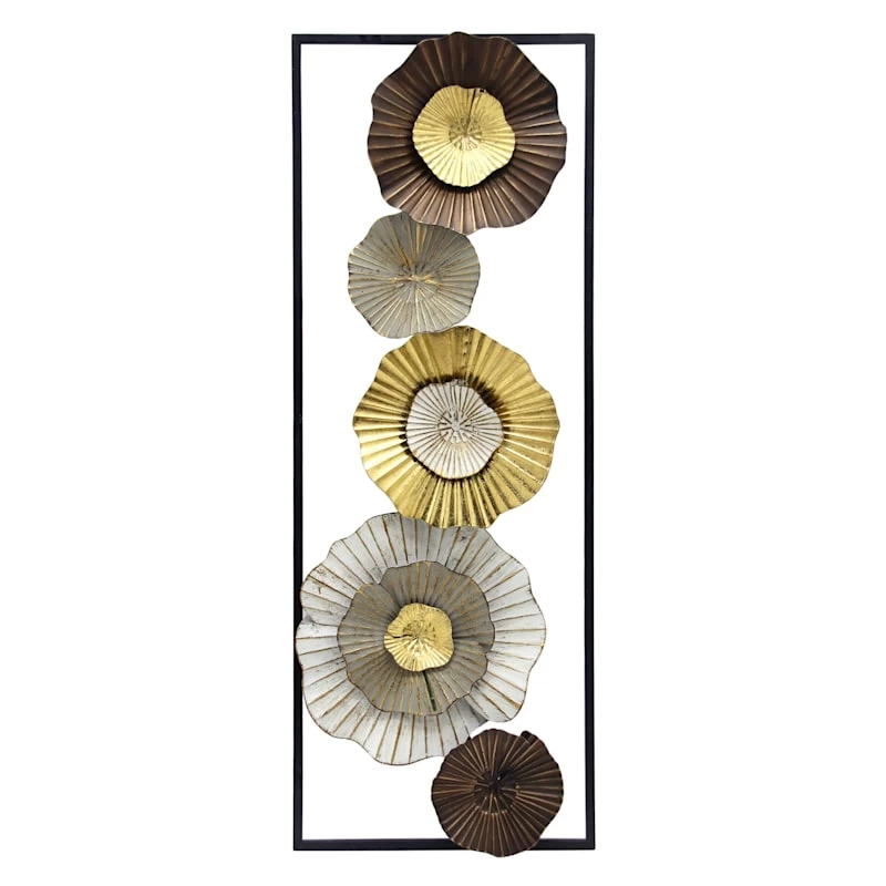 Metal Flower Wall Art, 13x35 3 Metal Flower Wall Art, 13x35