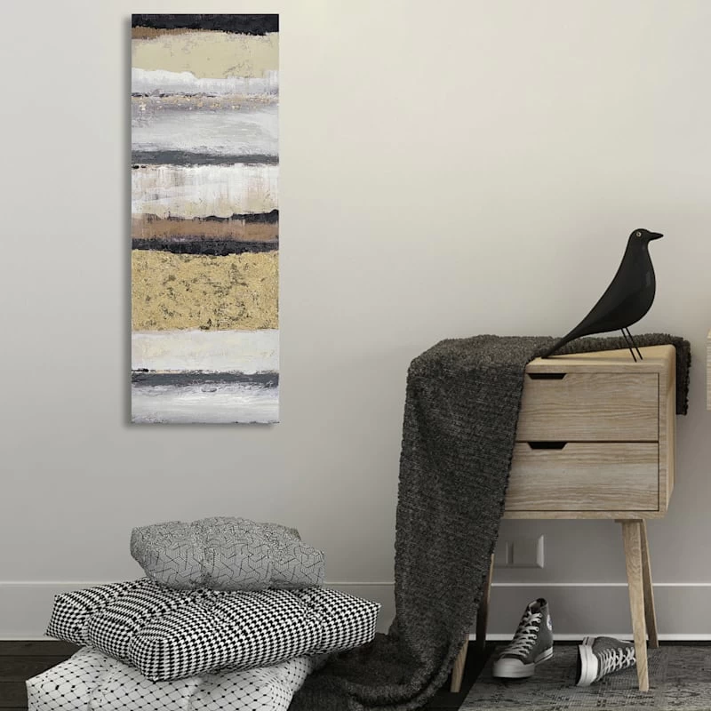 Metallic Abstract Canvas Wall Art, 16x40 4 Metallic Abstract Canvas Wall Art, 16x40 - Image 2