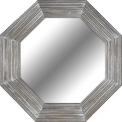 Metallic Octagon Studio Wall Mirror, 28"