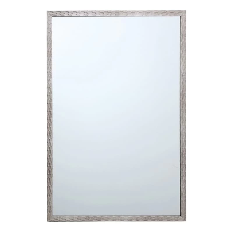 Metallic Woven Textured Framed Wall Mirror, 24x36 3 Metallic Woven Textured Framed Wall Mirror, 24x36
